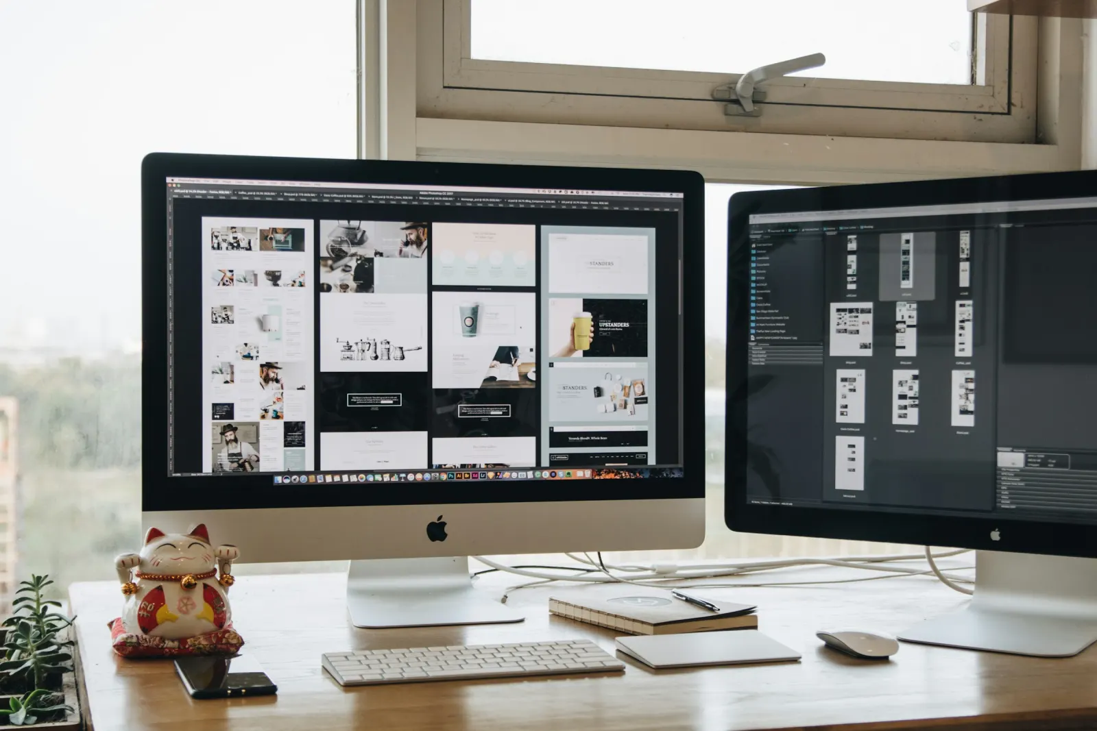 A web design workspace
