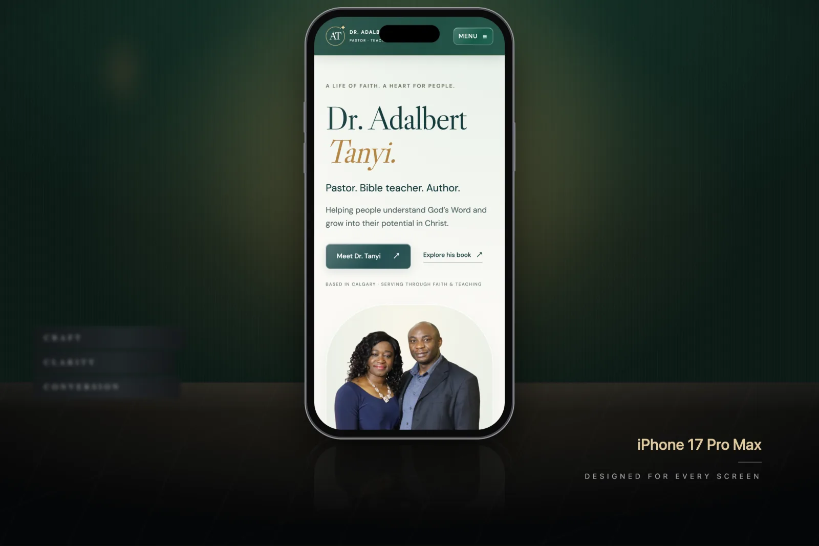 Dr. Adalbert Tanyi website on an iPhone