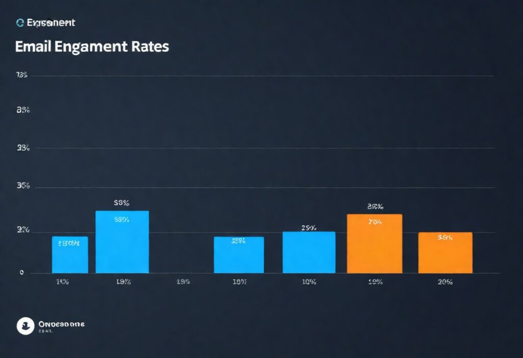 Graph showing upward trend in email engagement rates for a business.