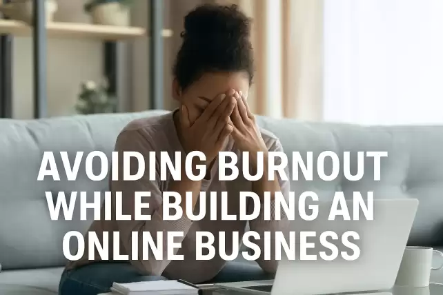 Young African-American entrepreneur working on a laptop in a bright modern office with motivational blog title overlayed.